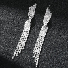 Cascading Crystal Tassel Earrings