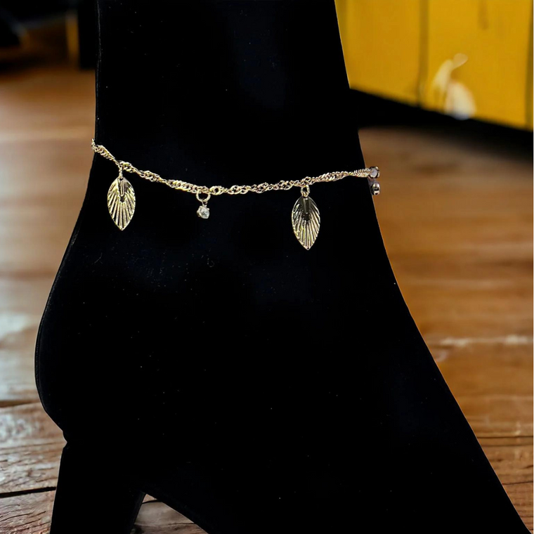 Emerald Leaf Anklet