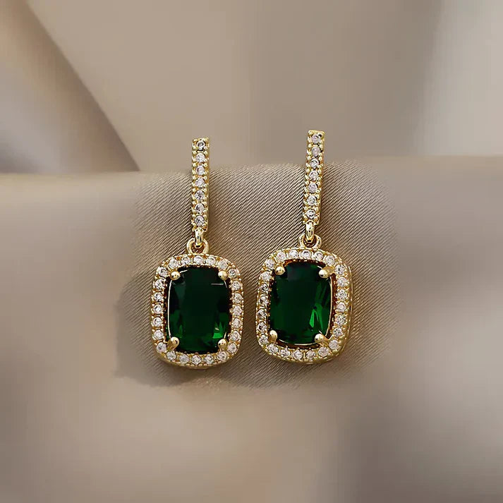 Green Gemstone Sparkle Earrings