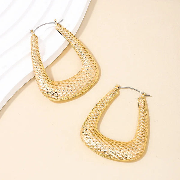 Hollow Alloy Dangle Earrings